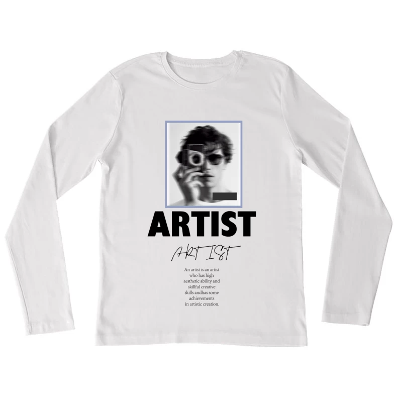Person mit Kamera und Sonnenbrille Damen Langarm T-Shirt