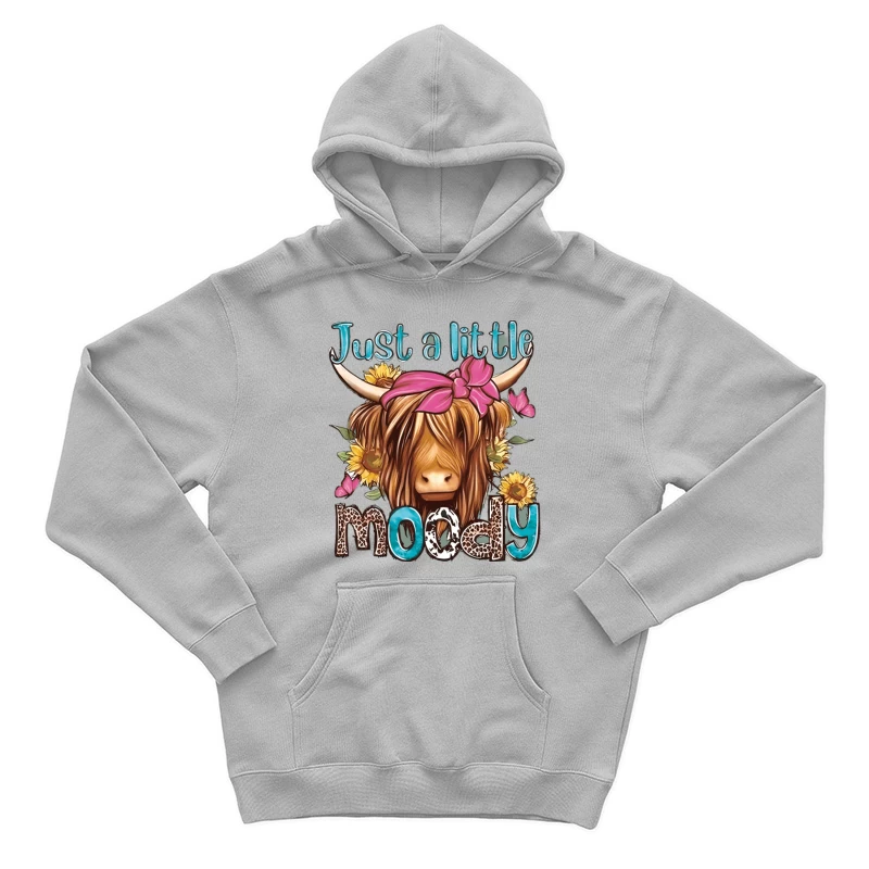 Highland-Kuh mit Blumen und Stimmung Herren Pullover Hoodie