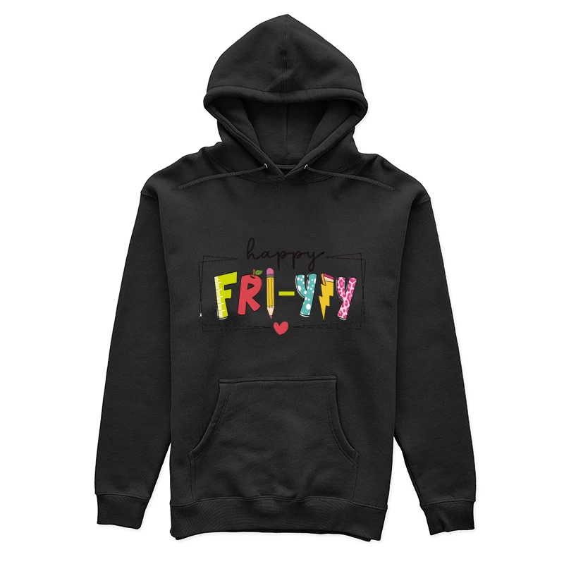 Fröhlicher Freitag Design mit Symbolen Damen Pullover Hoodie