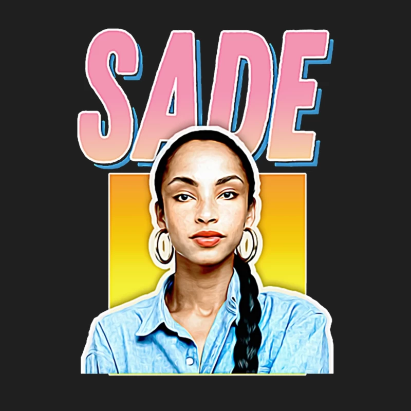 Stylized Pop Art Portrait with Pink "SADE" Text Male Tank Top