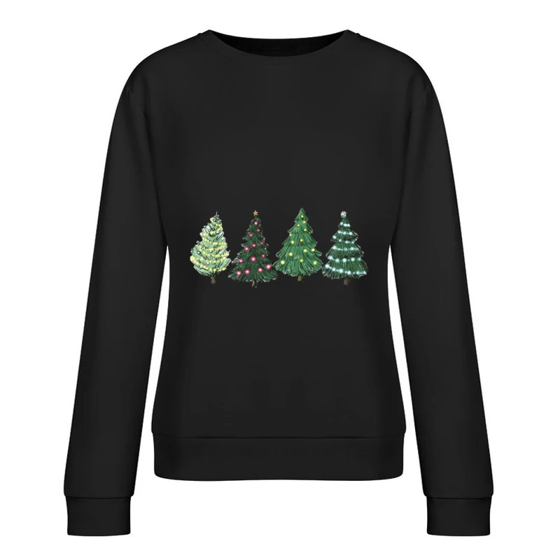 Arbres de Noël en céramique illuminés Femme Sweat-shirt à enfiler