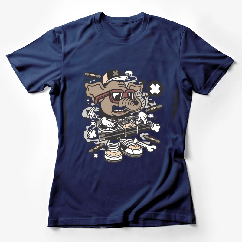 Éléphant DJ avec platines Femme T-Shirt