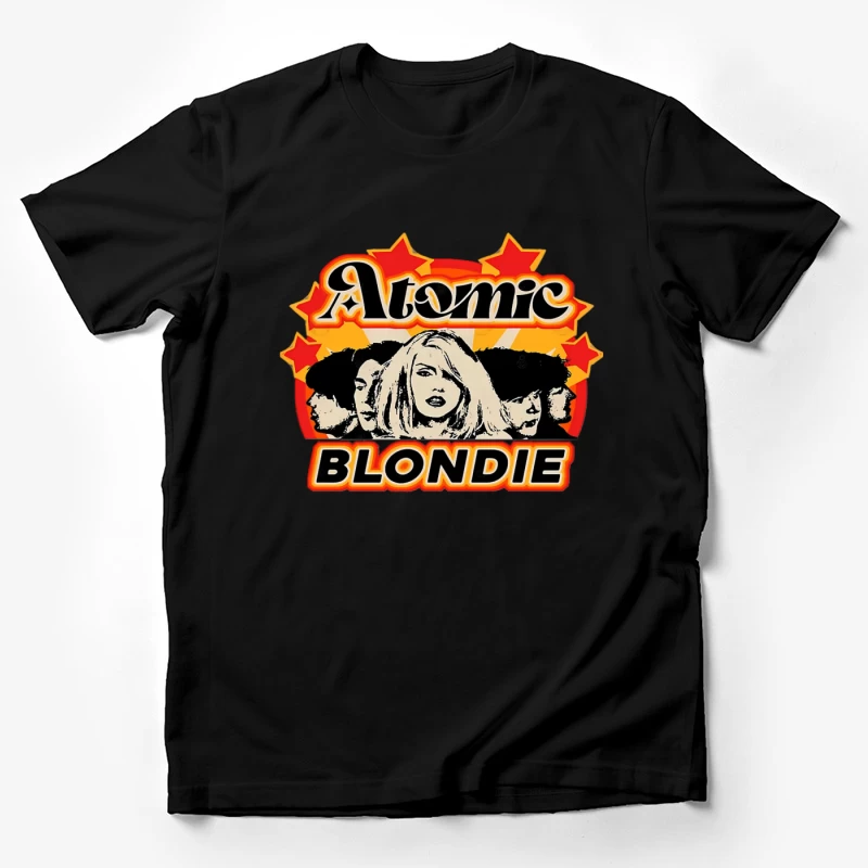 Atomic by Blondie - Retro Band Logo Design Male T-Shirt