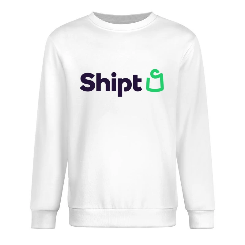 Shipt Modern Minimalist Logo with Green Hanger Icon Male Pullover Sweatshirt