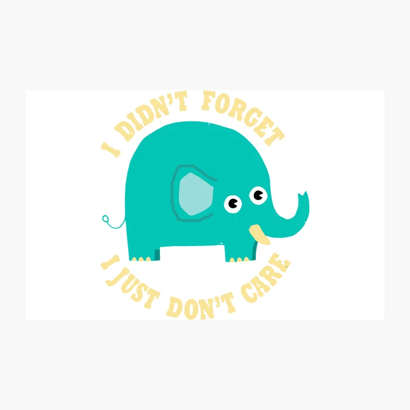 Forgetful Green Elephant Doesn't Care Travel Mug