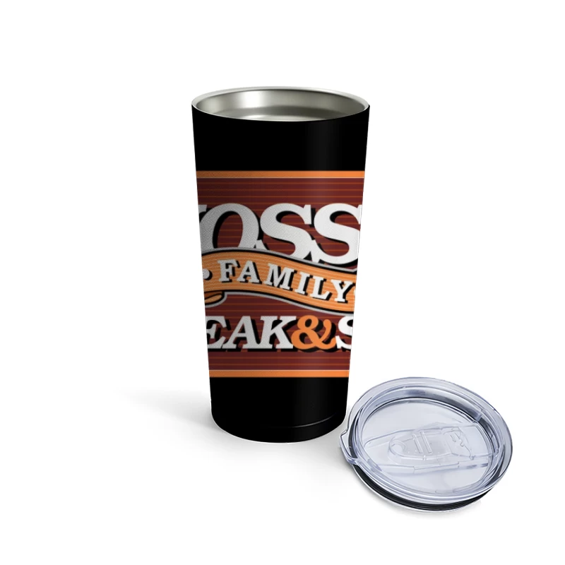 Hoss's Family Steak & Sea Restaurant Vintage Logo Design Travel Mug