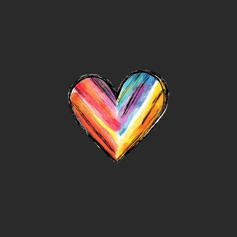 Vibrant Rainbow Heart Abstract Artwork Baseball Cap