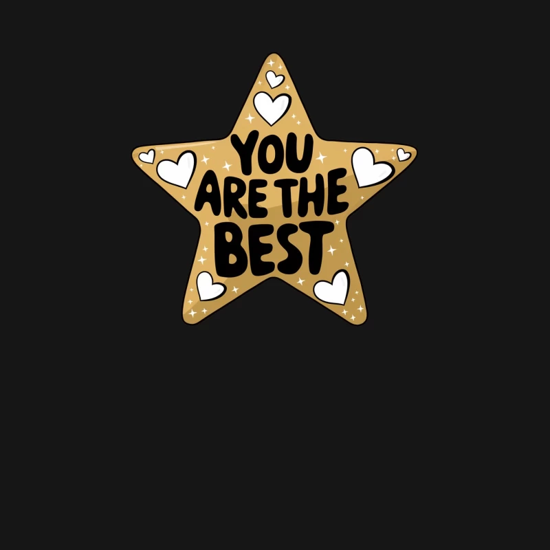 Golden Star with Motivational Message and Hearts Male Long Sleeve T-Shirt