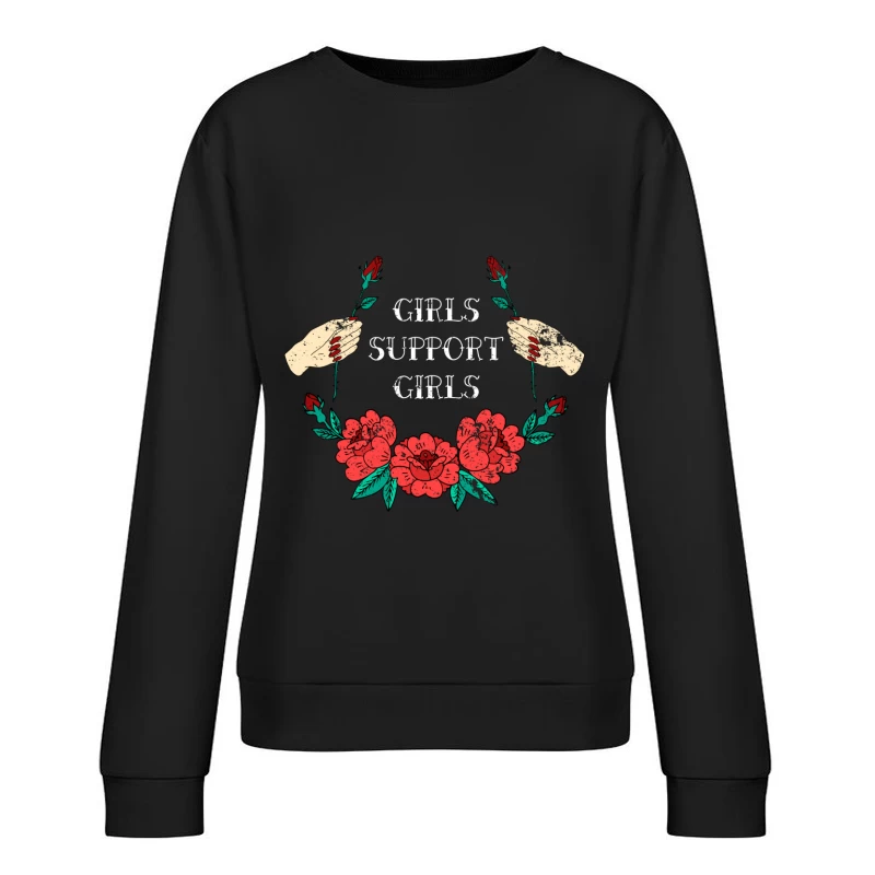 Solidarité Féminine avec Fleurs et Roses Femme Sweat-shirt à enfiler