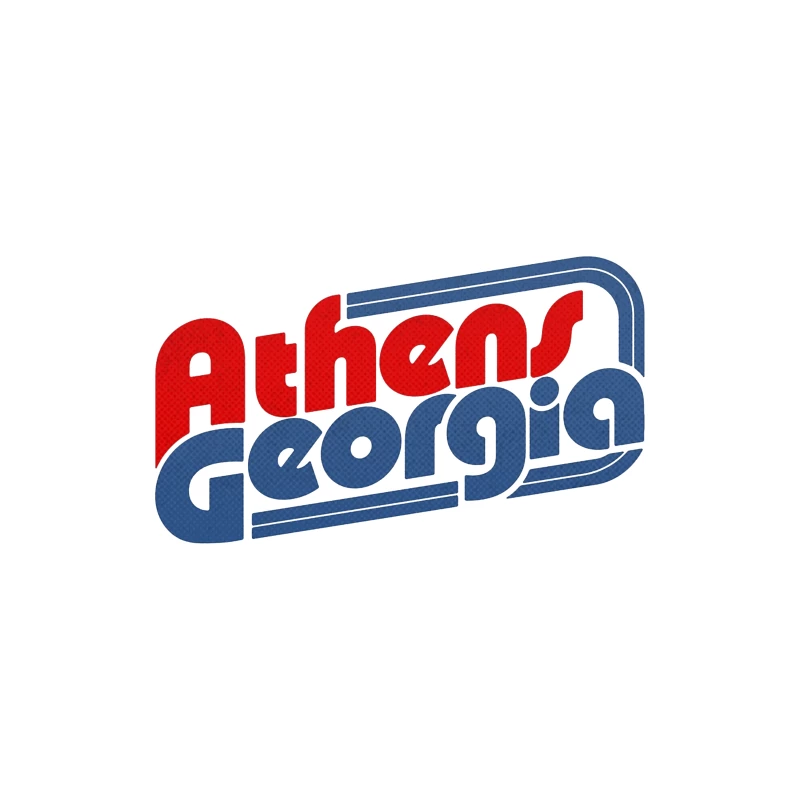 Retro Typography Design for Athens, Georgia Tapestry