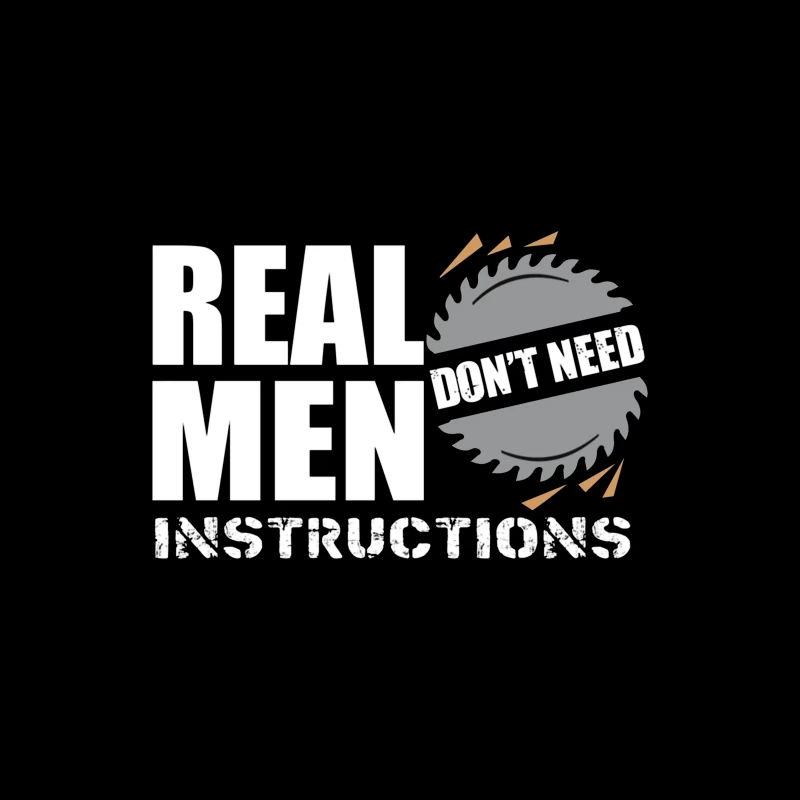 Real Men Instructions Industrial Construction Logo with Saw Blade Throw Pillow