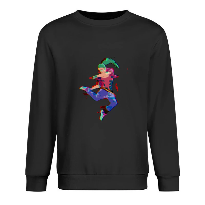Animierter Kämpfer in Bewegung Herren Pullover Sweatshirt