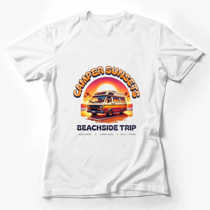 Strandreise mit Camper und Sonnenuntergängen Damen T-Shirt