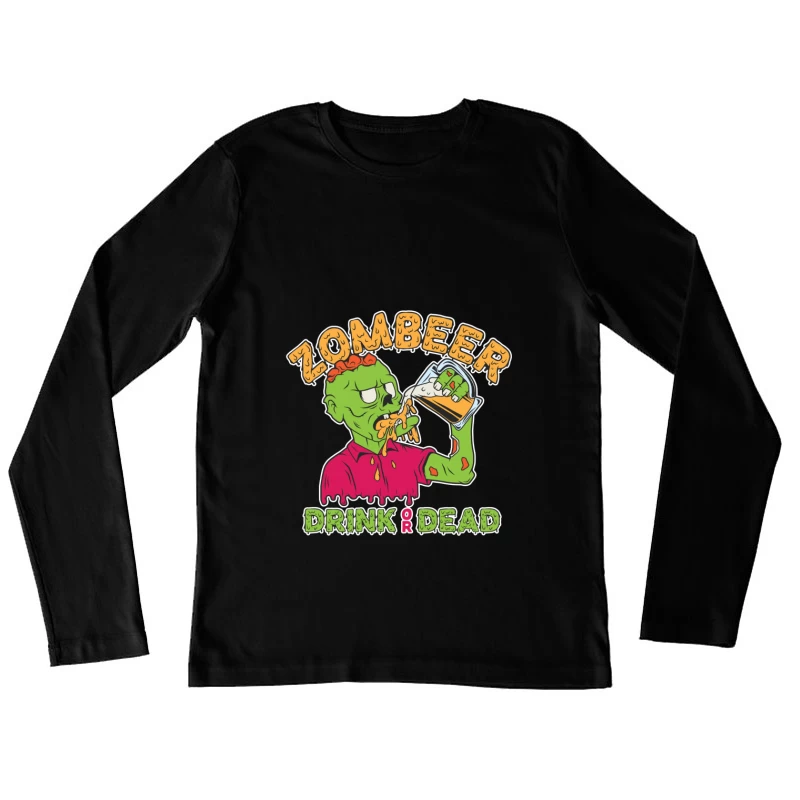 Zombie Beer Illustration Female Long Sleeve T-Shirt