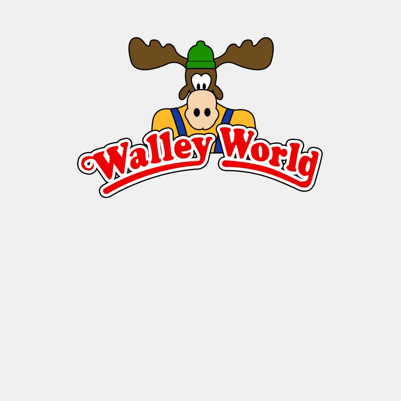 Walley World Amusement Park Cartoon Moose Mascot Logo Male Tank Top
