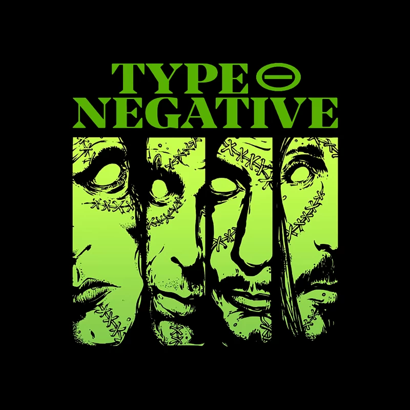 Type O Negative Faces Throw Pillow