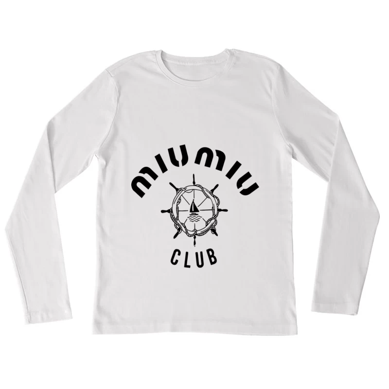 Seemannschaftsclub-Logo mit Steuerrad Damen Langarm T-Shirt