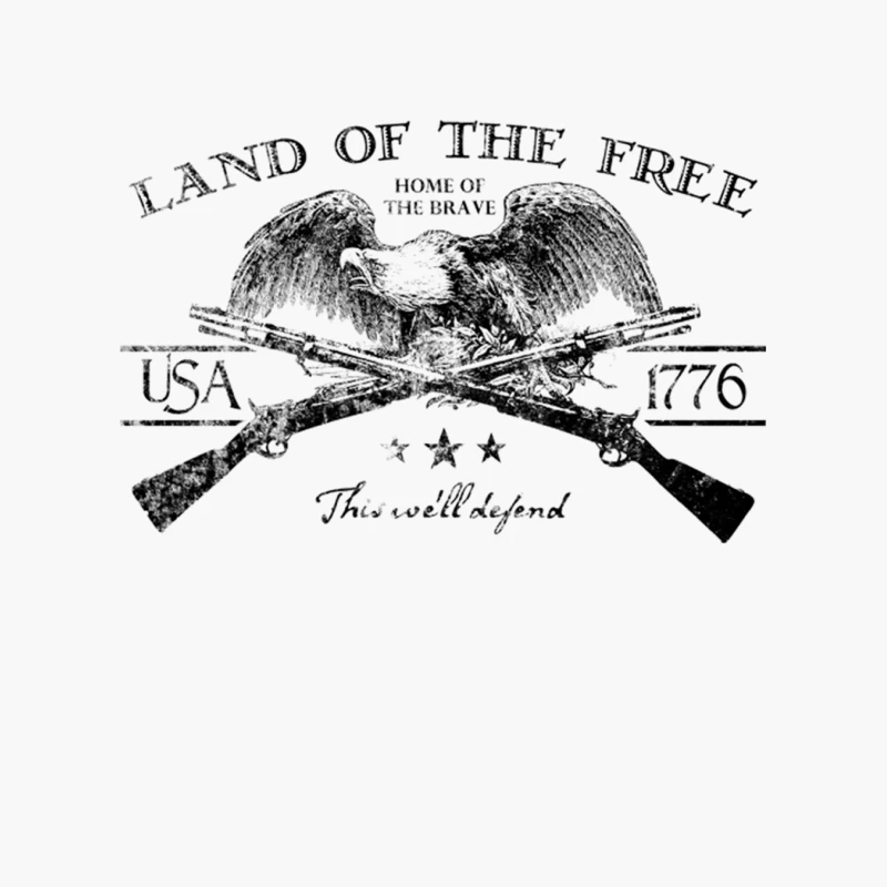 Land of the Free, distressed Cotton Tote Bag