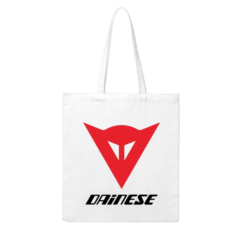 Dainese Motorcycle Gear Brand Logo in Red Cotton Tote Bag