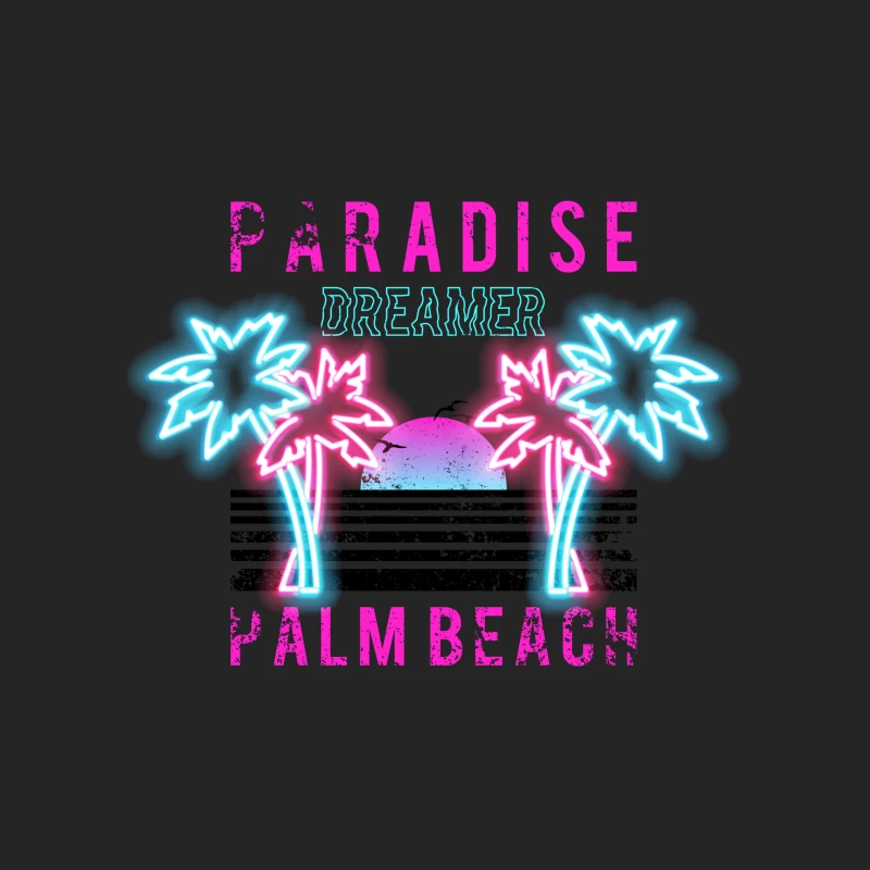 Rêve de Palm Beach: Paradis Neon Femme Sweat-shirt à enfiler