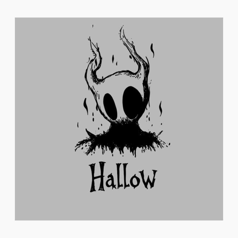 Eerie Halloween Ghost Illustration in Dark Art Style Throw Pillow