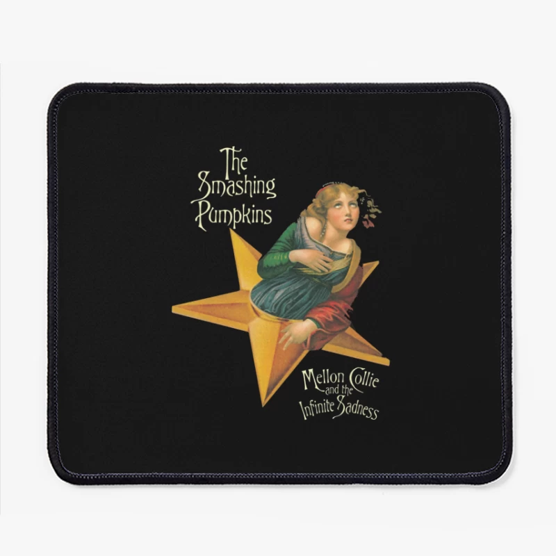 The Smashing Pumpkins' Mellon Collie Album Cover Featuring Classical Art on Golden Star Mouse Pad