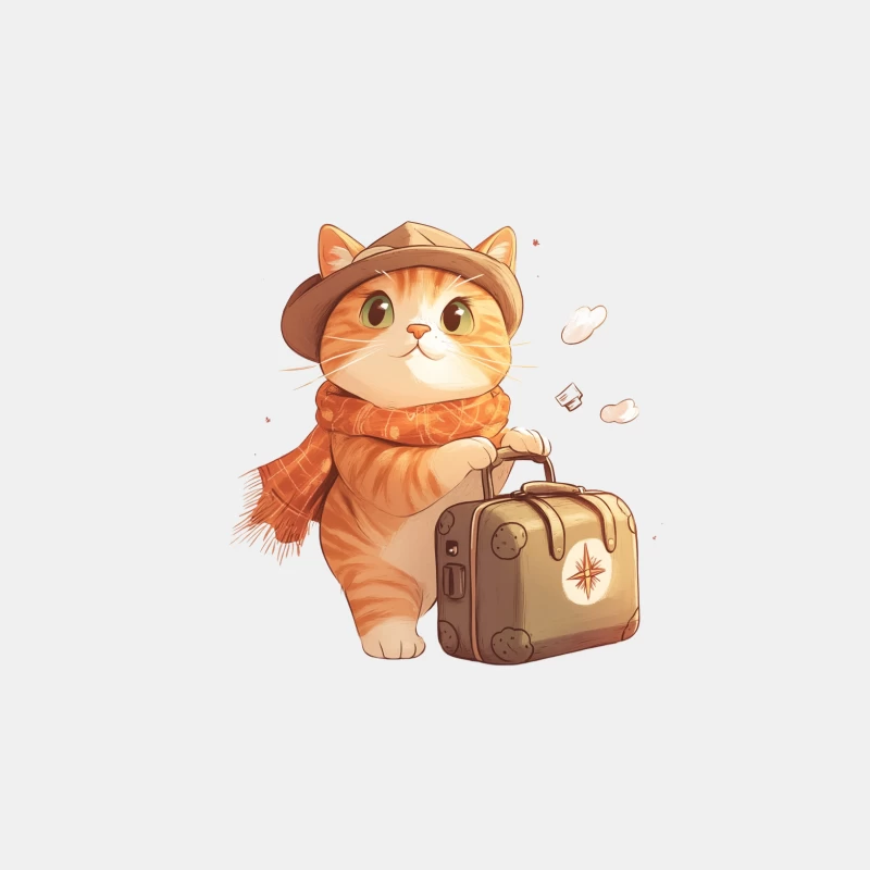 Cute Cartoon Cat Ready for Adventure Male Tank Top