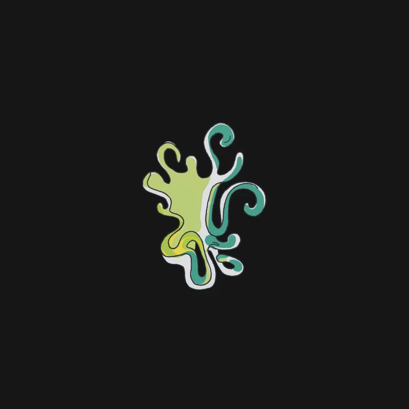 Abstract Organic Splash Design in Green and Teal Desk Mat