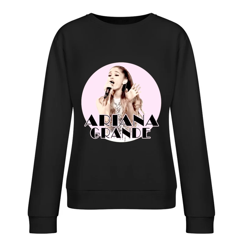 Pop Singer Performing in Sequin Dress with Stylized Typography Female Pullover Sweatshirt