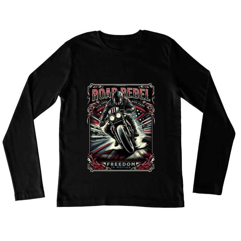 Liberté en Mouvement: Moto et Style Patriote Femme Manches Longues T-Shirt