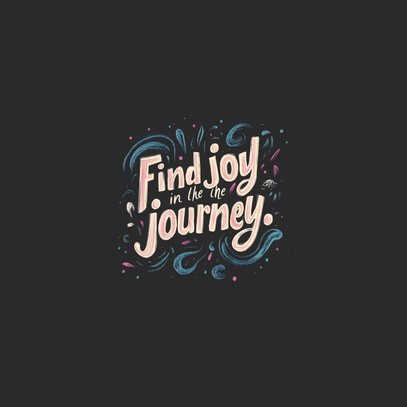 Hand-Drawn Inspirational Typography: Finding Joy in the Journey Baseball Cap