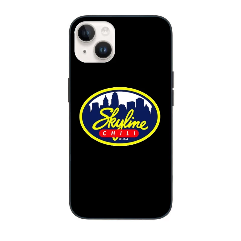 Skyline Chili Restaurant Brand Logo with Cincinnati Cityscape iPhone Case