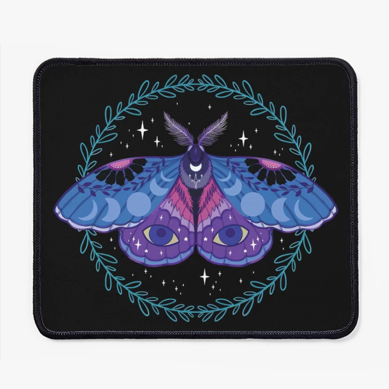 Celestial Moth – Mystical Nocturnal Elegance Mouse Pad