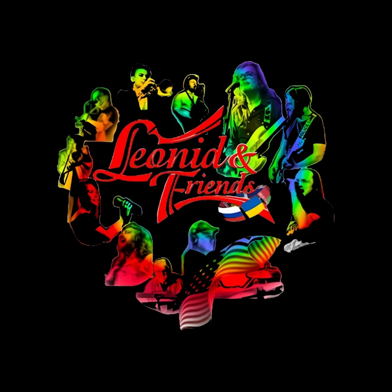 Leonid & Friends: Colorful Musical Band Artwork Throw Pillow