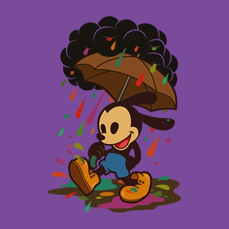 Mickey’s Rainy Day Adventure – Retro Whimsy Male T-Shirt