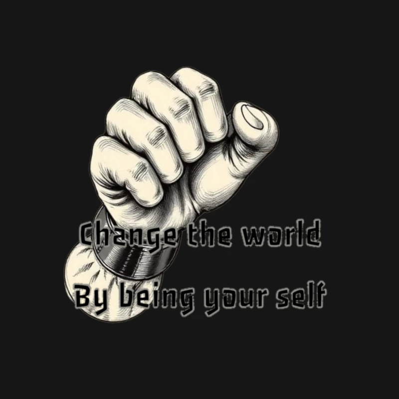 Empowering Motivational Art: Raised Fist with Self-Expression Message Mouse Pad