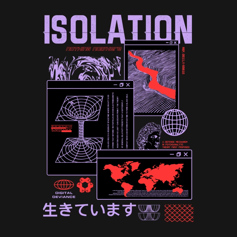 Digitales Isolationsdesign mit geografischen Elementen Herren T-Shirt
