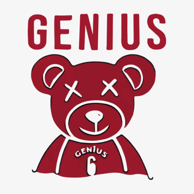 Roter Bär mit Genius-Schriftzug Herren Pullover Sweatshirt