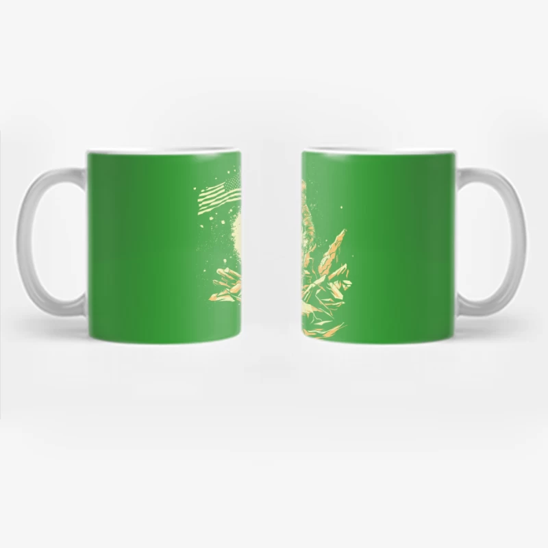 Astronaut in Space with American Flag Coffee Mug