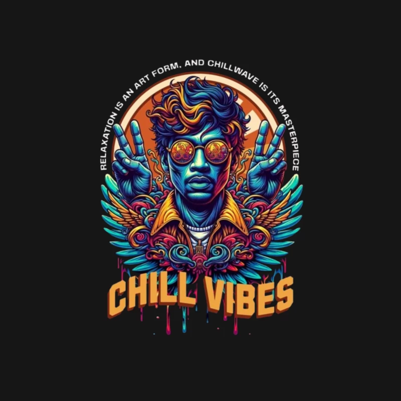 Psychedelic Peace and Chill Vibes Retro Art Design Male Long Sleeve T-Shirt