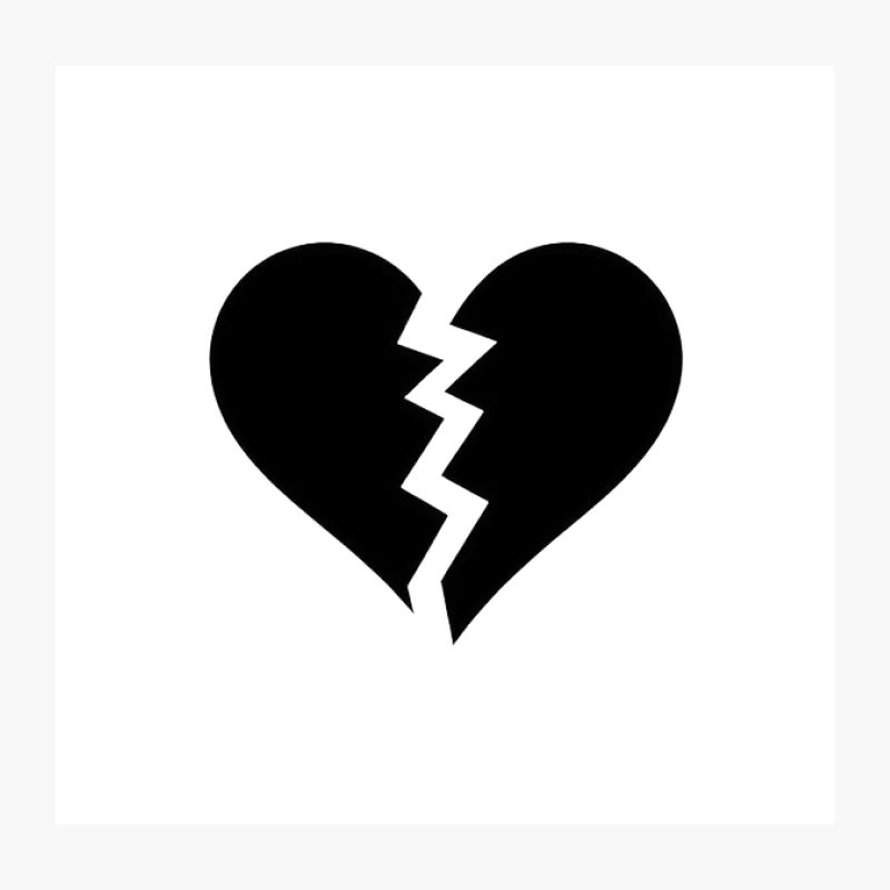 Broken Heart Symbol: Love and Heartbreak Icon Throw Pillow
