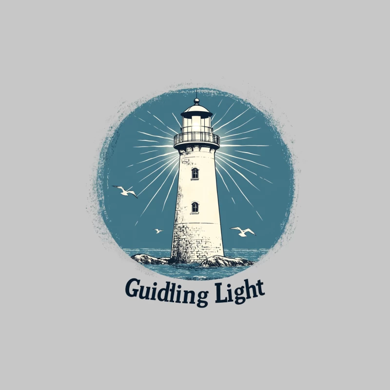 Vintage Nautical Lighthouse Beacon Illustration Female Long Sleeve T-Shirt