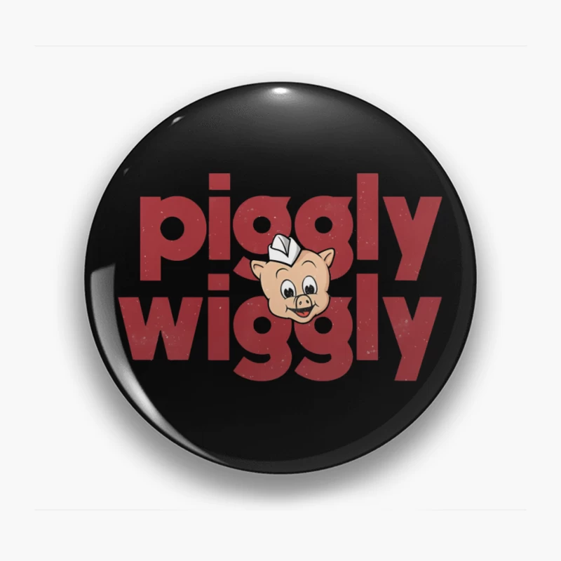 Vintage Piggly Wiggly Supermarket Logo with Cartoon Pig Pin