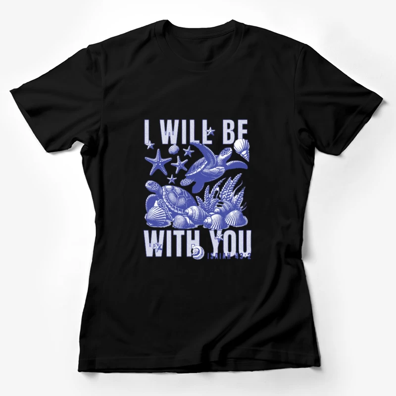Tortues marines avec étoiles de mer et coquillages Femme T-Shirt