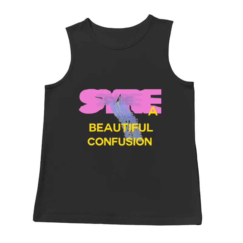 Beautiful Confusion: Abstract Typography Design Male Tank Top