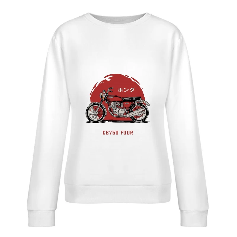 Klassisches Motorraddesign: Honda CB750 Four Damen Pullover Sweatshirt