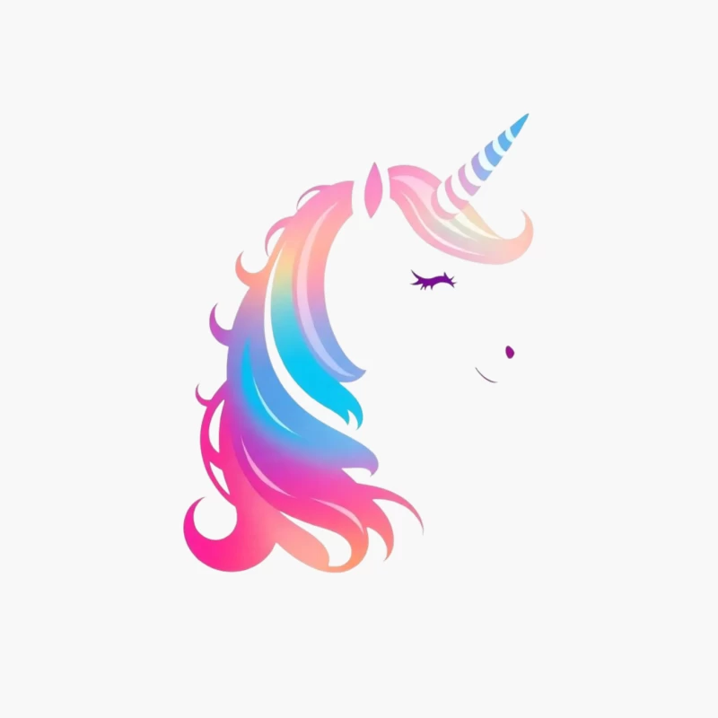 Rainbow Pastel Unicorn Silhouette Cotton Tote Bag