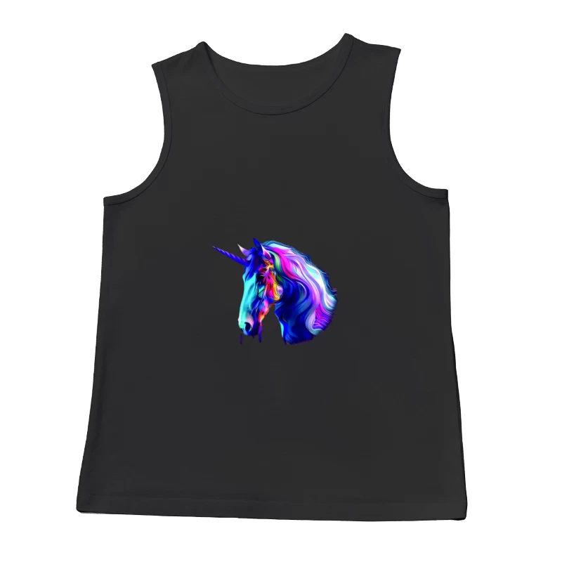 Abstrakter farbenfroher Einhornkopf Herren Tanktops