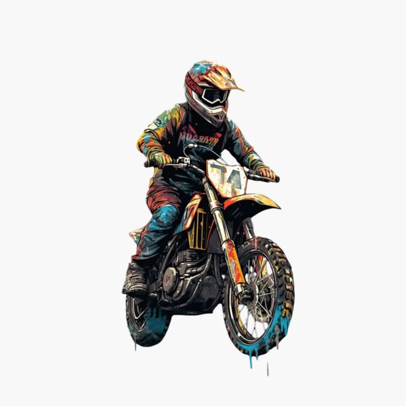 Dynamic Motocross Rider in Action Cotton Tote Bag