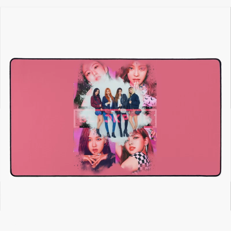 Vibrant K-pop Girl Group Fashion and Performance Showcase Desk Mat
